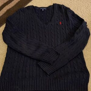 Ralph Lauren Navy Blue V neck Sweater XL